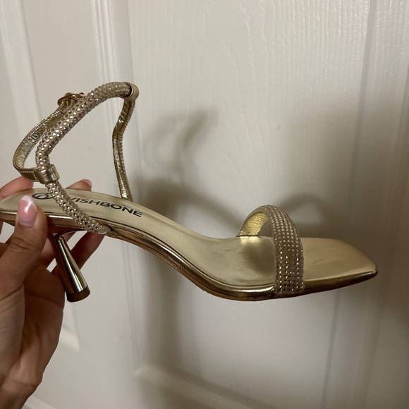 Wishbone Shoes - Gold Wishbone Heels